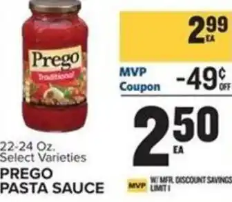 Food Lion 22-24 oz. Prego Pasta Sauce offer