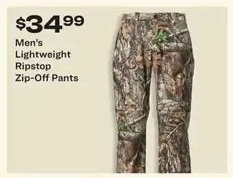 Academy Men's lightweight ripstop zip-off pants offer