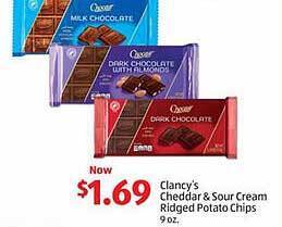 Aldi Clancy's cheddar & sour cream ridged potato chips offer