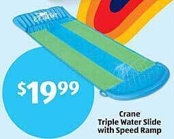 Aldi Crane triple water slide with speed ramp offer
