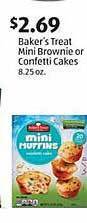 Aldi Baker's treat mini brownie or confetti cakes offer
