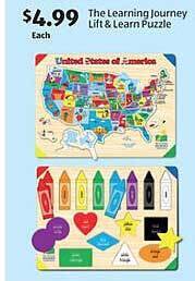 Aldi The learning journey lift & learn puzzle offer