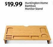Aldi Huntington home bamboo monitor stand offer