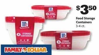 Family Dollar Food storage containers offer