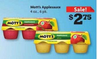 Family Dollar Mott's applesauce offer
