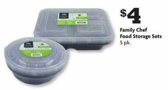 Family Dollar Family chef food storage sets offer