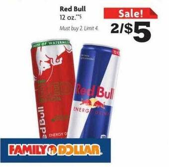 Family Dollar Red bull offer