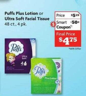 Family Dollar Puffs plus lotion or ultra soft facial tissue offer