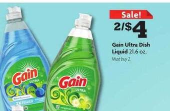 Family Dollar Gain ultra dish liquid offer