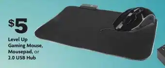 Family Dollar Level up gaming mouse, mousepad or 2.0 usb hub offer