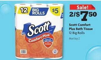Family Dollar Scott comfort plus bath tissue offer