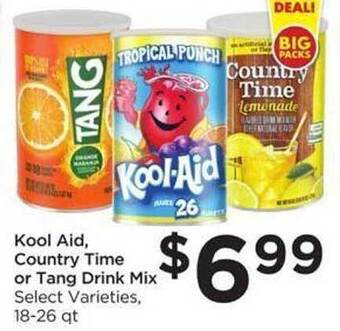 Food 4 Less Kool aid, country time or tang drink mix offer