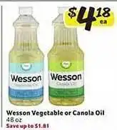 Harveys Supermarkets Wesson vegetable or canola oil offer