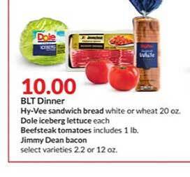 Hy-Vee Blt dinner offer