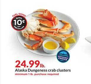 Hy-Vee Alaska dungeness crab clusters offer