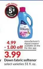 Hy-Vee Down fabric softner offer