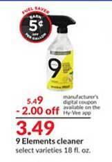 Hy-Vee 9 elements cleaner offer
