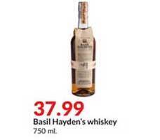 Hy-Vee Basil hayden's whiskey offer