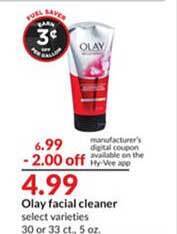 Hy-Vee Olay facial cleaner offer