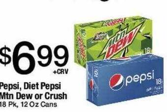 Jons International Pepsi, diet pepsi mtn dew or crush offer