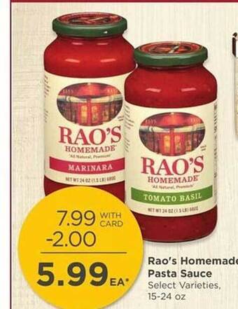 QFC Rao's homemade pasta sauce offer