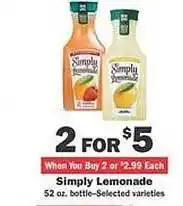 Schnucks Simply lemonade offer