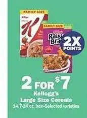 Schnucks Kellogg's large size cereals offer
