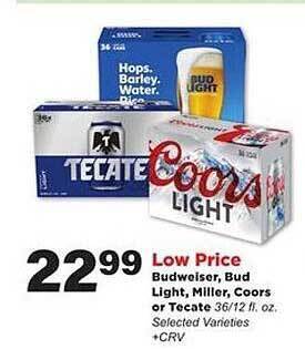 Stater Bros Budweiser, bud light, miller, coors or tecate offer