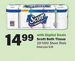 Stater Bros Scott bath tissue offer