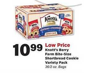 Stater Bros Knott's berry farm bite-size shortbread cookie variety pack offer