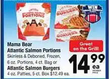 Mama bear atlantic salmon partions, atlantic salmon burgers