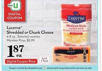Pavilions Lucerne shredded or chunk cheese offer