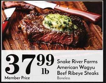 Pavilions Snake river farms american wagyu beef ribeye steaks offer