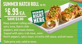Central Market Summer hatch roll offer