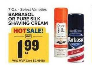 Food Lion Barbasol or pure silk shaving cream offer