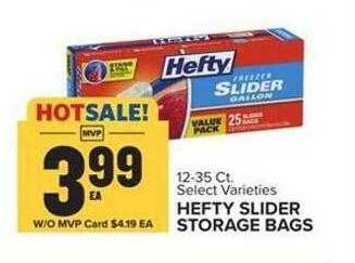 Food Lion Hefty slider storage bags offer