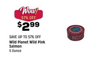 Grocery Outlet Wild planet wild pink salmon offer