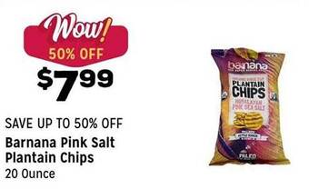 Grocery Outlet Barnana pink salt plantain chips offer