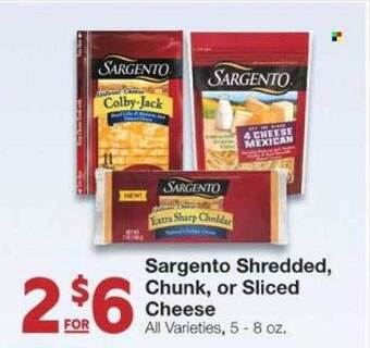 Market Street Sargento shredded chunk or sliced cheese offer