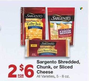Market Street Sargento shredded chunk or sliced cheese offer