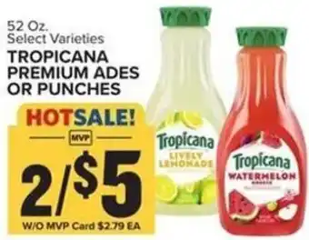 Food Lion 52 oz. Tropicana Premium Ades or Punches offer