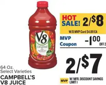 Food Lion 64 oz. Campbell's V8 Juice offer
