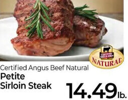 Roche Bros Certified Angus Beef Natural Petite Sirloin Steak offer