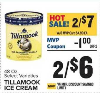 Food Lion Tillamook ice cream offer