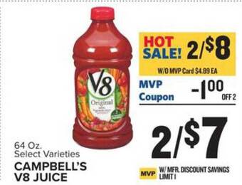 Food Lion Campbell's v8 juice offer