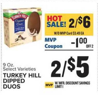 Food Lion Turkey hill dipped duos offer