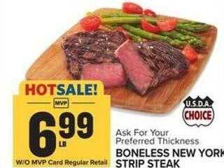 Food Lion Boneless new york strip steak offer