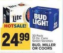 Food Lion Bud, miller or coors offer