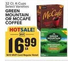 Food Lion Green mountain or mccafé coffee offer