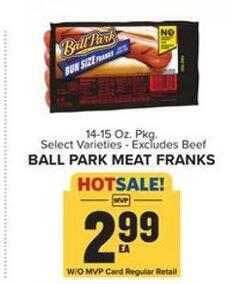 Food Lion Ball park meat franks offer